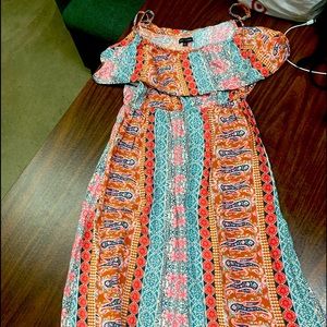 Large Spaghetti strap Bohemian style long dress